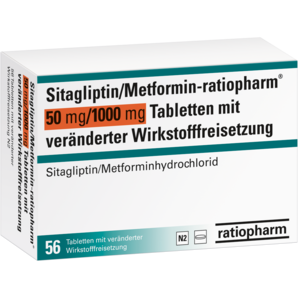Sitagliptin/Metformin-ratiopharm® 50 mg/1000 mg Tabletten mit veränderter Wirkstofffreisetzung