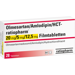 Olmesartan/Amlodipin/HCT-ratiopharm® 20 mg/5 mg/12,5 mg Filmtabletten