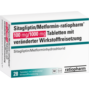 Sitagliptin/Metformin-ratiopharm® 100 mg/1000 mg Tabletten mit veränderter Wirkstofffreisetzung