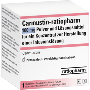Carmustin-ratiopharm 100 mg Pulver und Lösungsmittel für ein Konzentrat zur Herstellung einer Infusionslösung