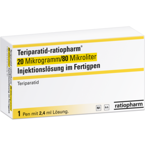 Teriparatid-ratiopharm®  20 Mikrogramm/80 Mikroliter Injektionslösung im Fertigpen