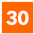 Symbol: Zahl 30 mit orangenem Hintergrund