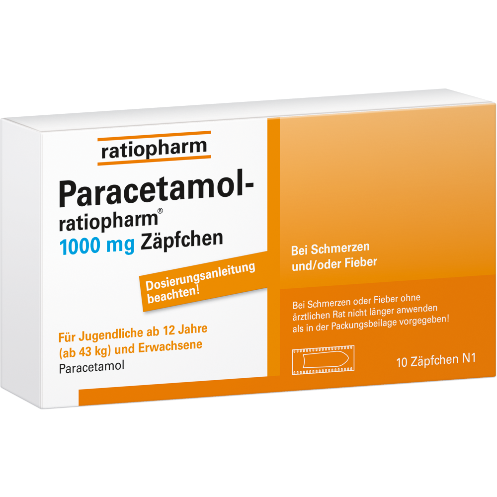Paracetamol-ratiopharm® 1000 mg Zäpfchen